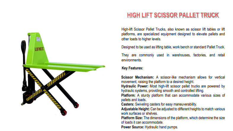 High Lift Pallet Truck thumbnail 4