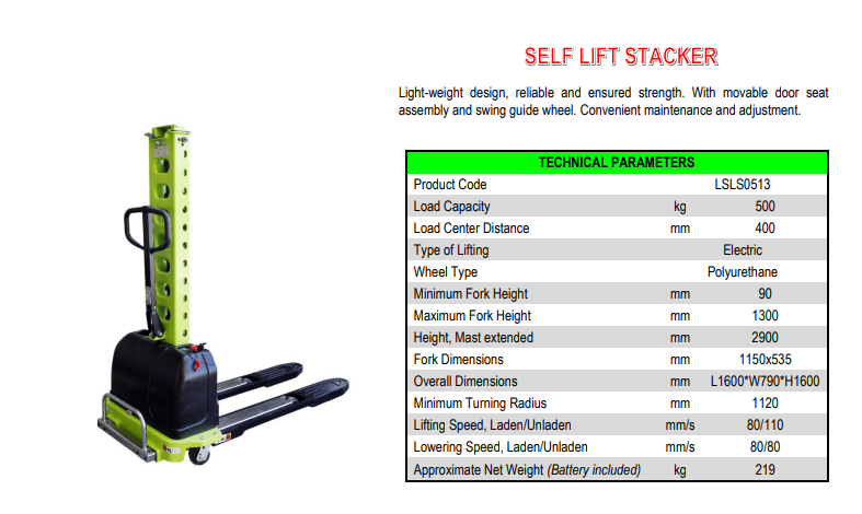 Self Lift Stacker thumbnail 5