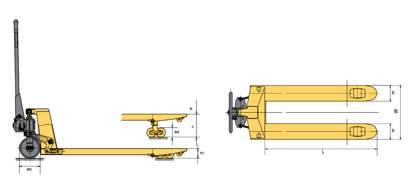 HAND PALLET TRUCK with PU Wheels (LPTP)